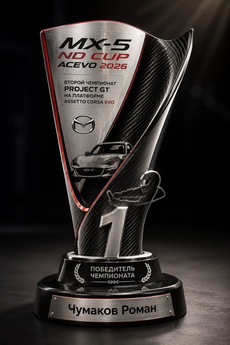 Награда 1-е место MX-5 ND Cup ACEVO 2026